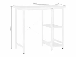 Clicnbuy Escritorio para ordenador de MDF y metal 80x40x72 cm