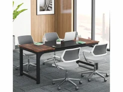 Discount Tribesigns Escritorio para portátil, Mesa, Escritorio para teletrabajo, Puesto de trabajo para oficina, 180 x 80 x 75 cm Marru00f3n
