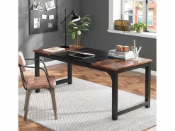 Discount Tribesigns Escritorio para portátil, Mesa, Escritorio para teletrabajo, Puesto de trabajo para oficina, 180 x 80 x 75 cm Marru00f3n