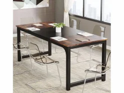 Discount Tribesigns Escritorio para portátil, Mesa, Escritorio para teletrabajo, Puesto de trabajo para oficina, 180 x 80 x 75 cm Marru00f3n