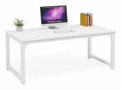 Hot Tribesigns Escritorio para portátil, mesa, mesa de estudio para teletrabajo, puesto de trabajo para oficina, dormitorio, fácil montaje (, 160 x 80 x 75 cm) Blanco