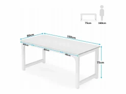 Hot Tribesigns Escritorio para portátil, mesa, mesa de estudio para teletrabajo, puesto de trabajo para oficina, dormitorio, fácil montaje (, 160 x 80 x 75 cm) Blanco