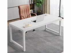 Hot Tribesigns Escritorio para portátil, mesa, mesa de estudio para teletrabajo, puesto de trabajo para oficina, dormitorio, fácil montaje (, 160 x 80 x 75 cm) Blanco