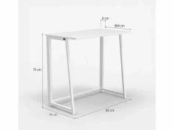 Online Escritorio plegable compacto 80x45x75 blanco para despacho Wolly B Multicolor