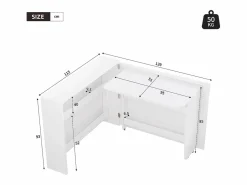 Sale Merax Escritorio plegable con cargador inalámbrico - 115 x 51 x 93 cm - Aparador y escritorio 2 en 1 - aglomerado - Blanco