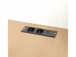 New Escritorio plegable con toma de corriente y estante, estantería y escritorio dos en uno Escritorio Rinconero