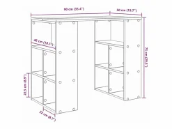 Clearance Clicnbuy Escritorio Roble ahumado 90 x 50 x 75 cm Madera contrachapada Marru00f3n