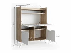 Outlet Vicco Escritorio secretario sonoma 110x45x140 berdi Color natural claro