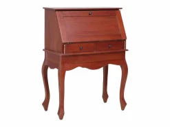 Clicnbuy Escritorio secreter madera maciza de caoba marrón 78x42x103 cm