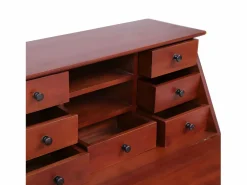 Clicnbuy Escritorio secreter madera maciza de caoba marrón 78x42x103 cm