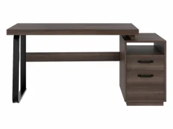 Clearance ModernLuxe Escritorio sencillo 135×54 cm - 2 cajones silenciosos - tablero amplio - marrón + negro Marru00f3n