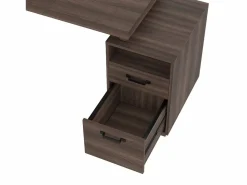 Clearance ModernLuxe Escritorio sencillo 135×54 cm - 2 cajones silenciosos - tablero amplio - marrón + negro Marru00f3n
