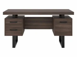 Escritorio sencillo 135×54 cm - 3 cajones silenciosos - tablero amplio - marrón + negro Escritorio Rinconero