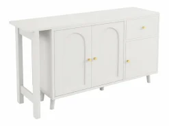 Merax Escritorio y aparador 2 en 1 - 120 x 40 x 74,5 cm - Giratorio 360° - con 3 puertas + 1 cajón - aglomerado -
