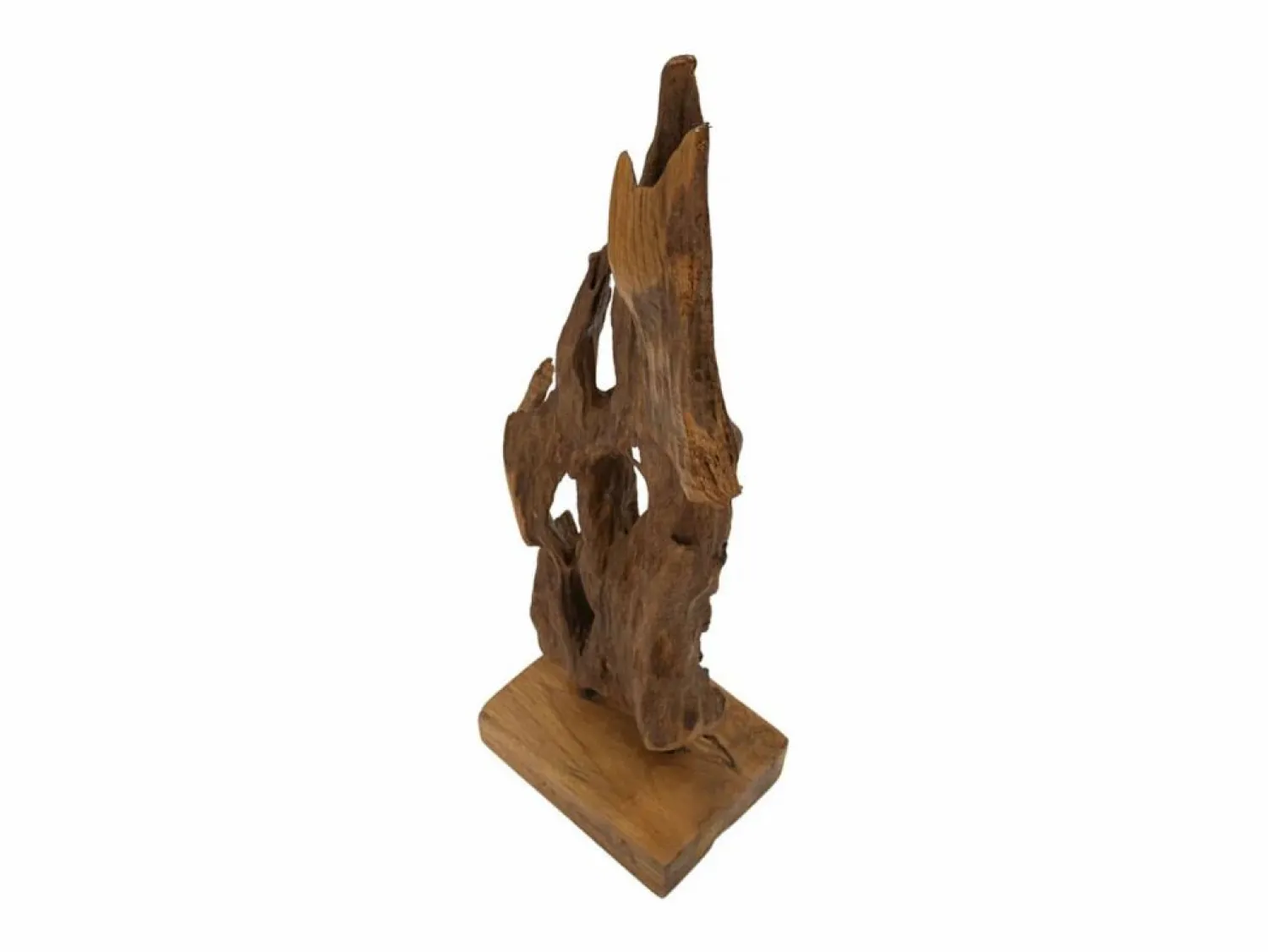 Escultura decorativa artesanal en madera de teca estilo étnico Rakat