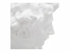 Escultura decorativa de resina blanca rostro masculino Enea