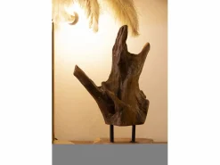 Escultura estilo étnico en madera de teca tallada a mano Taka