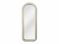 Clearance OZAIA Espejo arco de terciopelo, L. 60 x Al. 160 cm, RISALI Crema