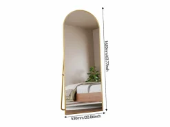 Espejo arqueado de cuerpo entero, 162 x 53 cm, de pared, para salón,