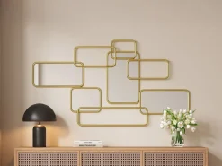 Outlet Espejo art déco asimétrico, L. 85 x H. 45 cm, , OMAYA Espejo De Pared|Espejo