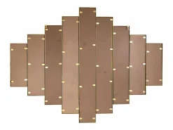 Best OZAIA Espejo art decó de metal GALICE - Ancho 90 x Alt. 120 cm - Dorado