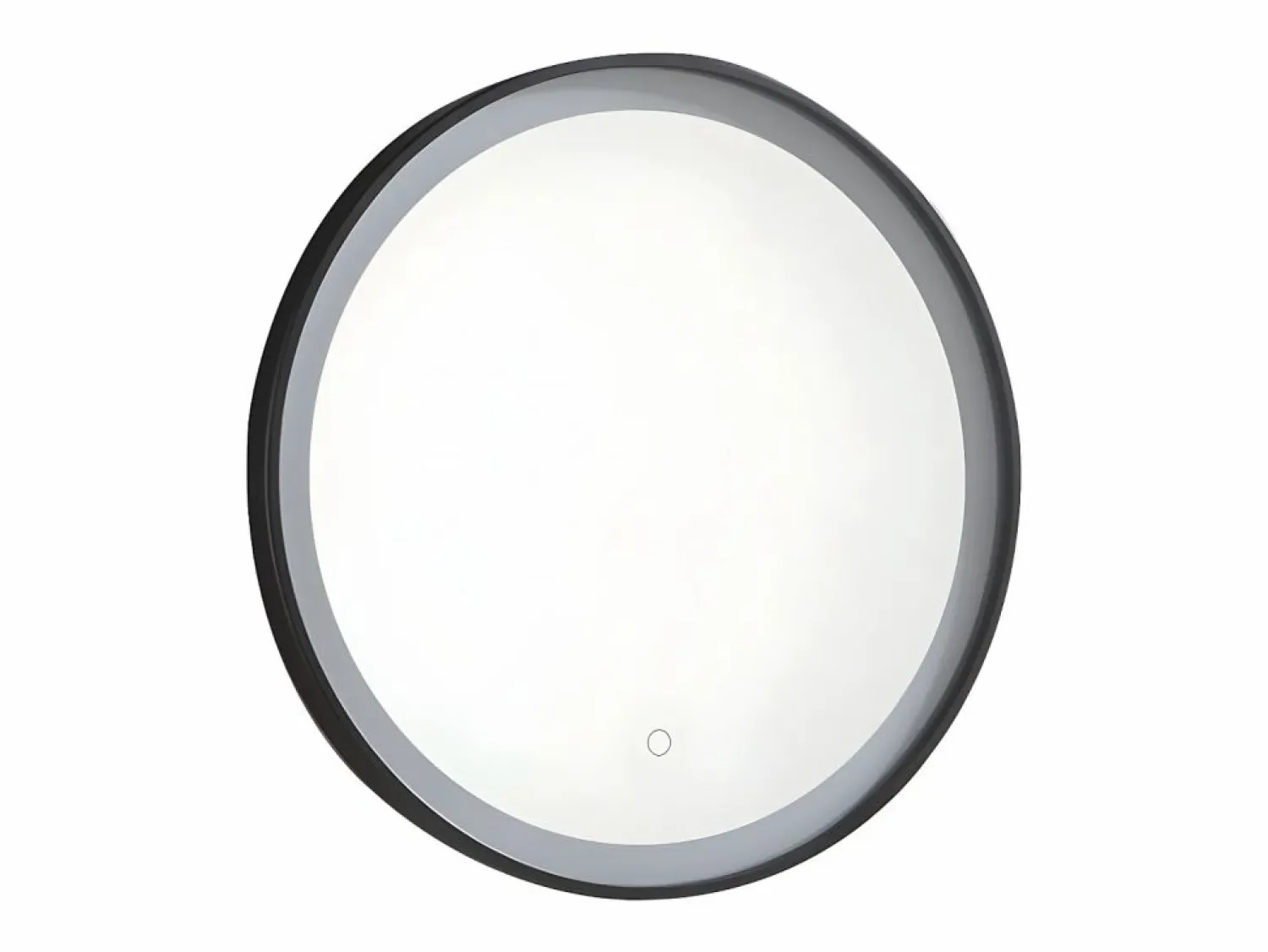 New OZAIA Espejo baño luminoso redondo LEDS NUMEA - Anch 60xAlt.60 cm Negro