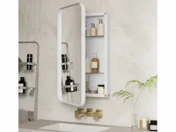 Espejo de baño - Mueble con espejo - Estante regulable - 76 x 51 cm -