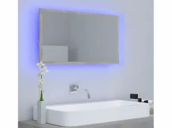 Espejo de baño acrílico hormigón 80x8,5x37 cm ES243846