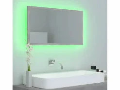 Espejo de baño acrílico hormigón 80x8,5x37 cm ES243846