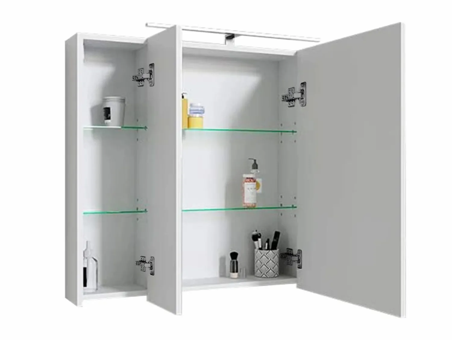 Clearance Espejo de baño armario con LED 90,4x72x15 cm Mueble De Pared Para Baño