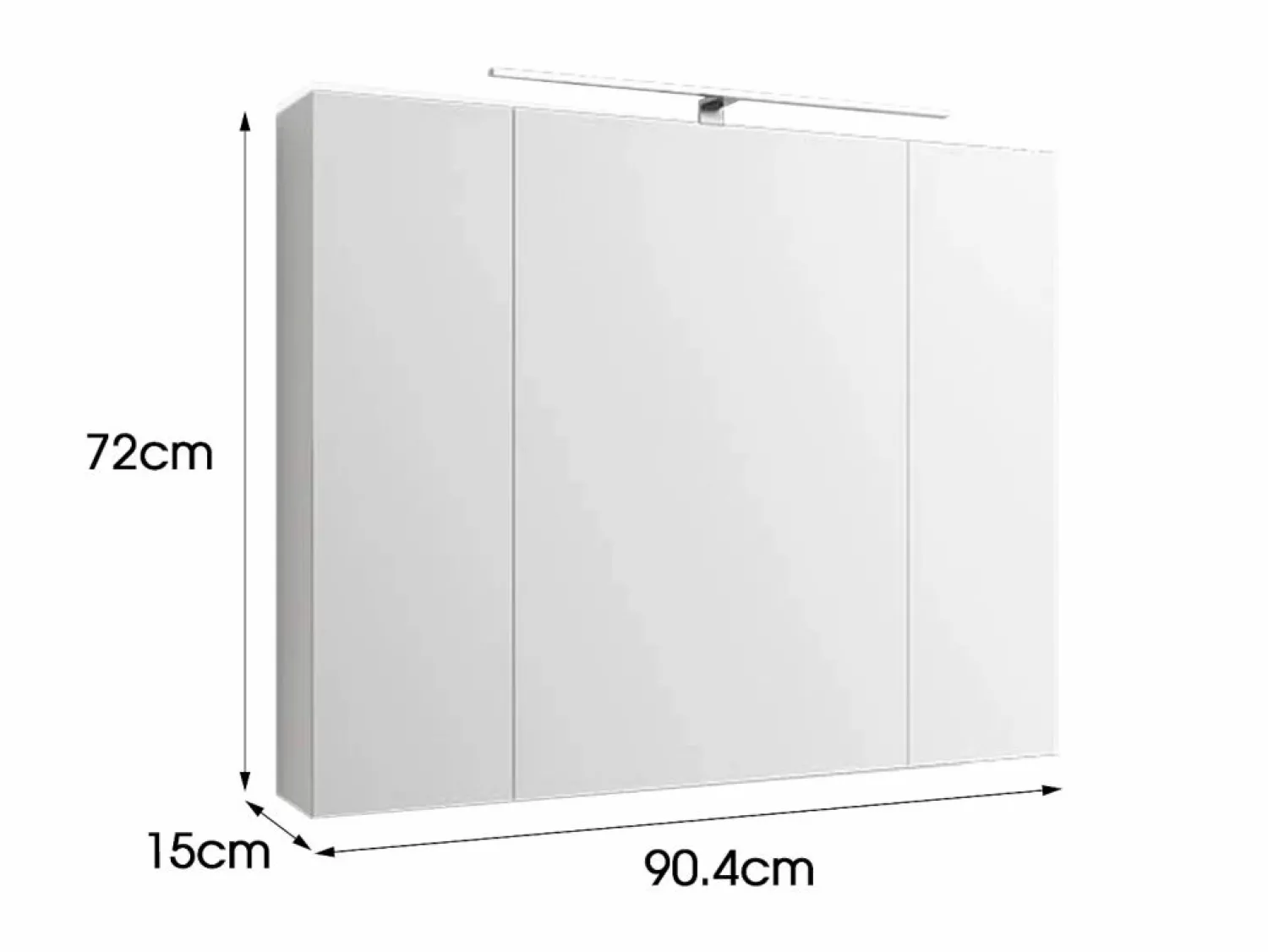 Clearance Espejo de baño armario con LED 90,4x72x15 cm Mueble De Pared Para Baño
