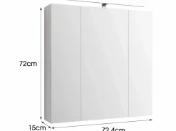 Online Espejo de baño con LED 72,4x72x15 cm Mueble De Pared Para Baño