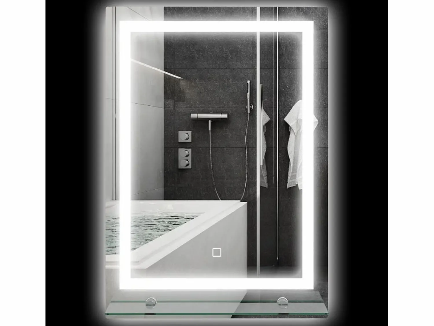 Best Espejo de baño Coral Kleankin 3 colores táctil plata 70x50 cm Mueble De Aseo