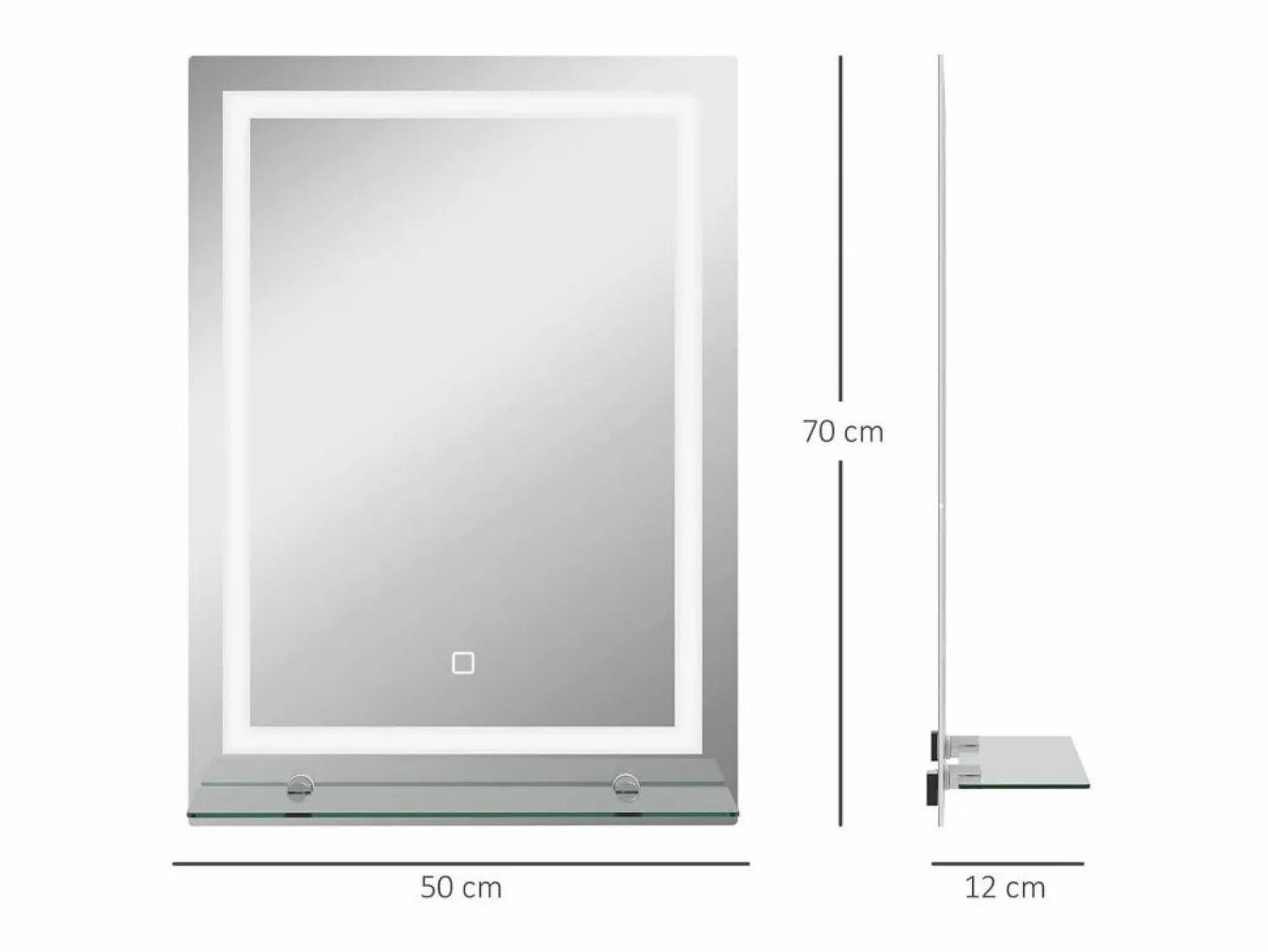Best Espejo de baño Coral Kleankin 3 colores táctil plata 70x50 cm Mueble De Aseo