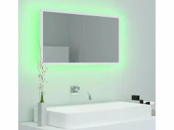 Clearance Espejo de baño LED acrílico 80x8,5x37 cm ES767247 Blanco