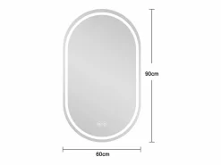 Hot Espejo de baño LED ovalado 60x90 cm con función antivaho - Cristal antivaho Accesorios De Cuarto De Baño|Espejo De Cuarto De Baño