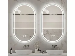 Hot Espejo de baño LED ovalado 60x90 cm con función antivaho - Cristal antivaho Accesorios De Cuarto De Baño|Espejo De Cuarto De Baño
