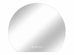 Hauss Spole Espejo de baño LED redondo, 80 cm, color plata con función antivaho - Cristal y metal