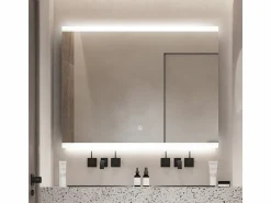 AHD Espejo de baño led retroiluminado de 90x70cm antivaho Krona L