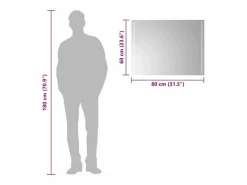 Online Espejo de baño LED 80x60 cm Transparente