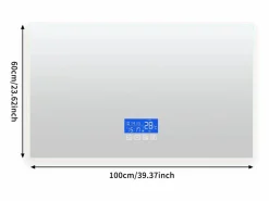 Best Espejo de baño LED 100x60 cm - Iluminación, Táctil, Antivaho, Reloj, Temperatura, Regulable Espejo|Accesorios De Cuarto De Baño