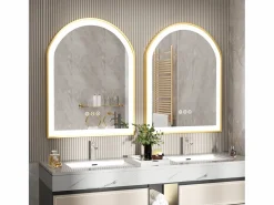 New Espejo de baño LED 60x90cm con iluminación espejo iluminado de pared 3 colores ajustables 60x90x4cm Accesorios De Cuarto De Baño|Espejo De Cuarto De Baño