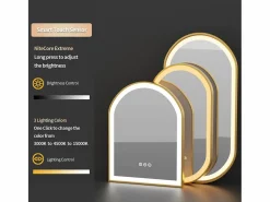 New Espejo de baño LED 60x90cm con iluminación espejo iluminado de pared 3 colores ajustables 60x90x4cm Accesorios De Cuarto De Baño|Espejo De Cuarto De Baño
