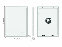 Fativo Espejo de baño LED 80x60cm espejo de pared con iluminación antivaho 80x60cm