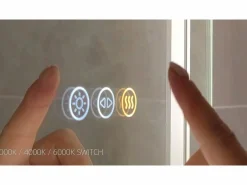 Fativo Espejo de baño LED 100x60cm espejo de pared antivaho rectangular 100x60cm