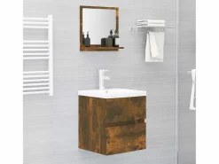 Espejo de baño madera contrachapada roble ahumado 40x10,5x37 cm ES981162