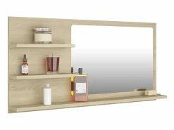 Best Espejo de baño madera contrachapada roble Sonoma 90x10,5x45 cm ES249897 Accesorios De Cuarto De Baño|Espejo De Cuarto De Baño