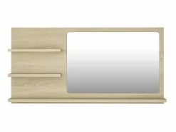 Best Espejo de baño madera contrachapada roble Sonoma 90x10,5x45 cm ES249897 Accesorios De Cuarto De Baño|Espejo De Cuarto De Baño