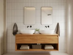 Sale OZAIA Espejo de baño rectangular con borde , 50x80cm, DEMETRIA Dorado