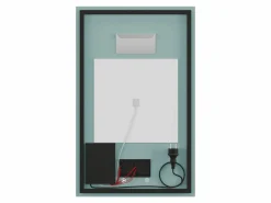 New Espejo de baño rectangular con luz antivaho - 50 x 80 cm - MASUA Accesorios De Cuarto De Baño|Espejo De Cuarto De Baño